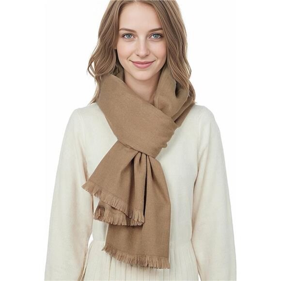 Shawl Wraps Large, Soft Scarf Khaki - Picture 1 of 7